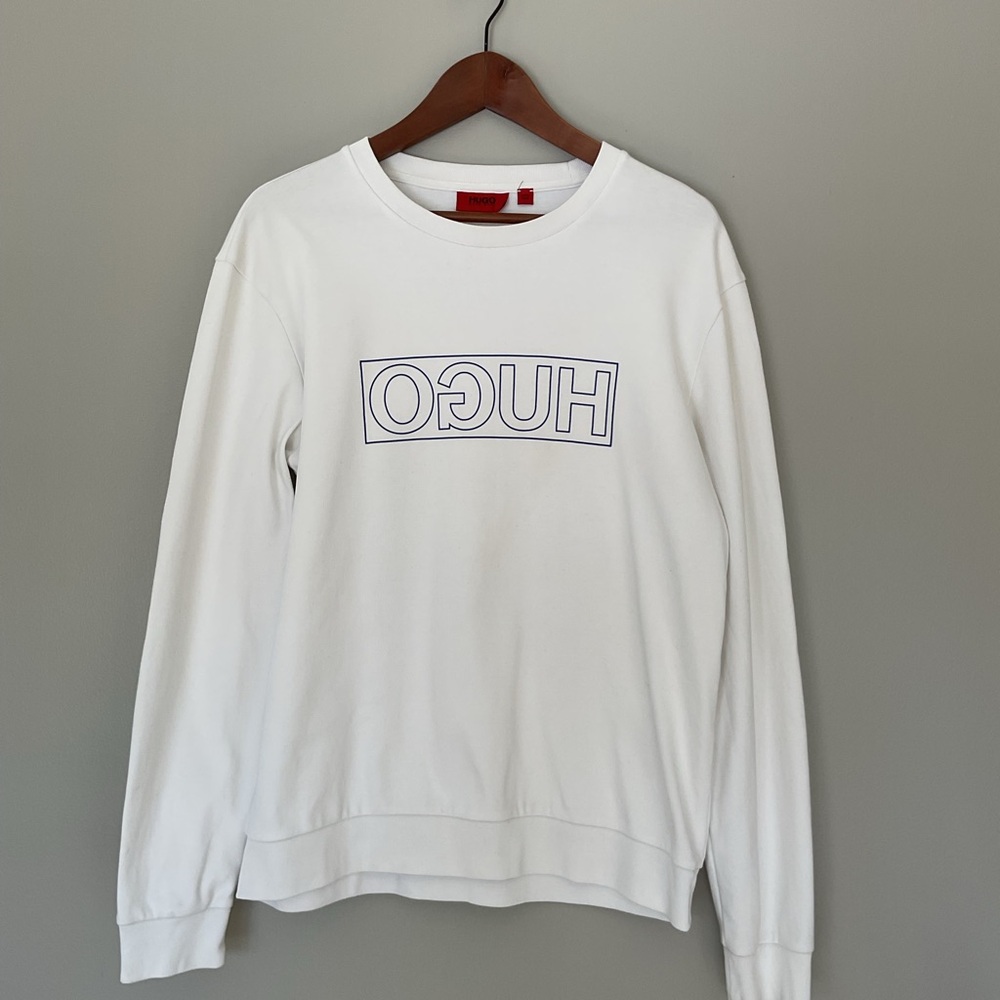 HUGO BOSS White Crewneck